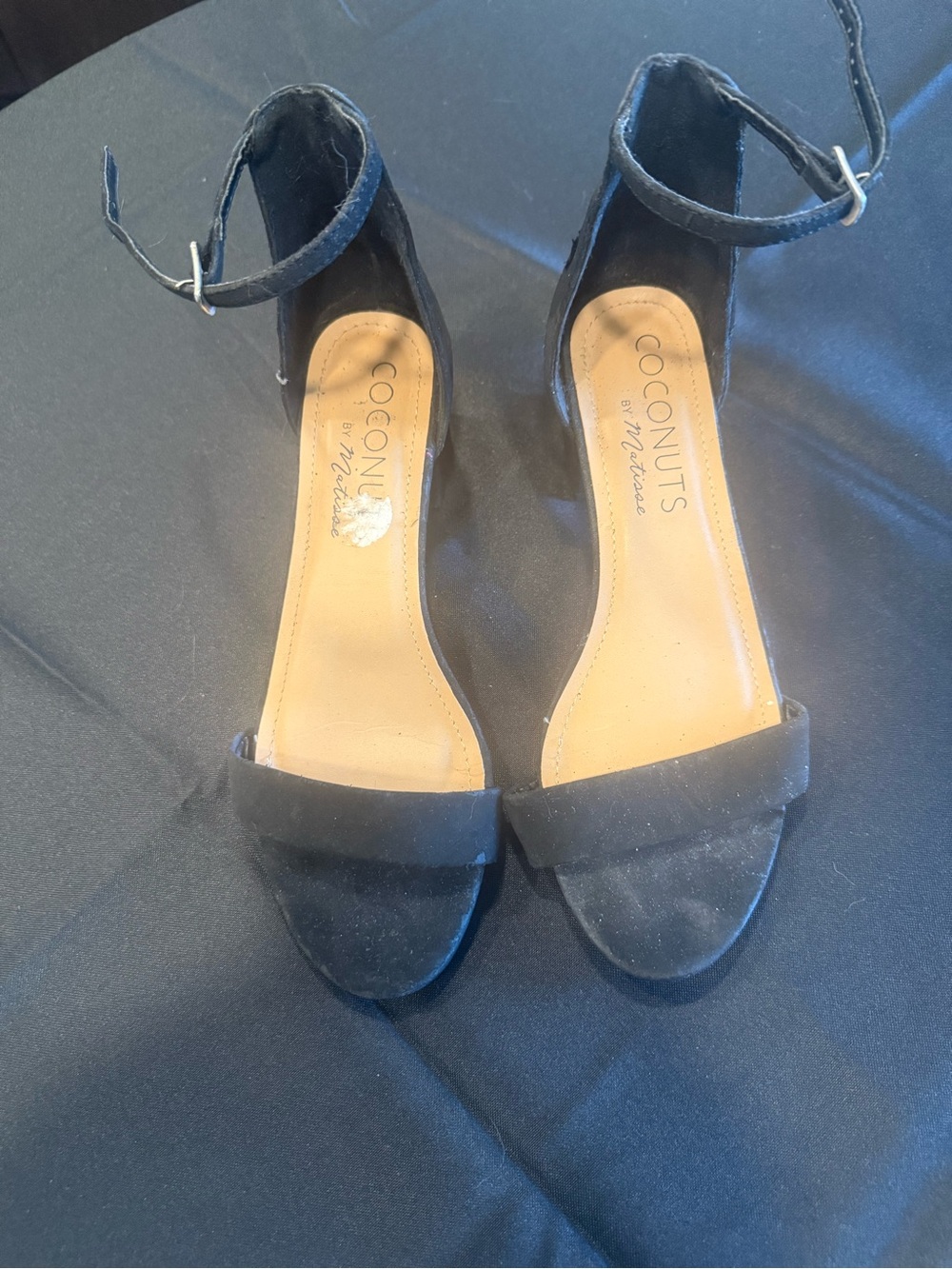 Coconuts by Matisse Black Suede Ankle-Strap Heels